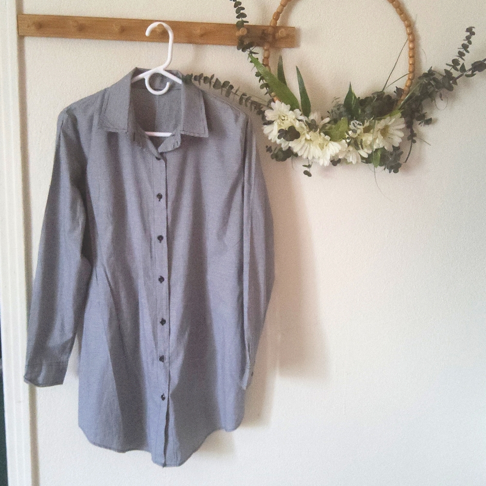 Women long sleeve button-down shirt dress - Picture 1 of 2